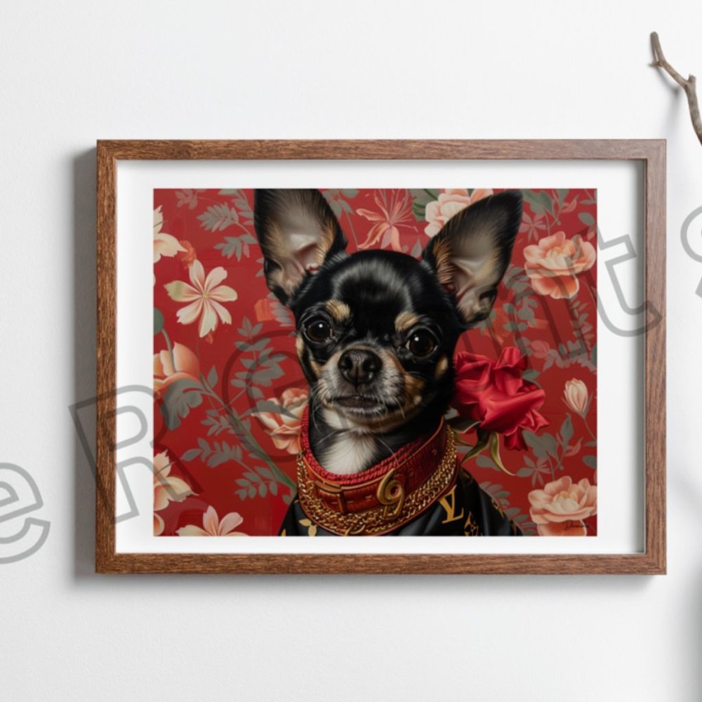 Luxury Chihuahua Designer Art Print 14x11 By the Artist Denardai